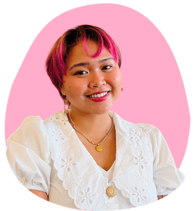 Headshot of Khela Maquiling with pink background